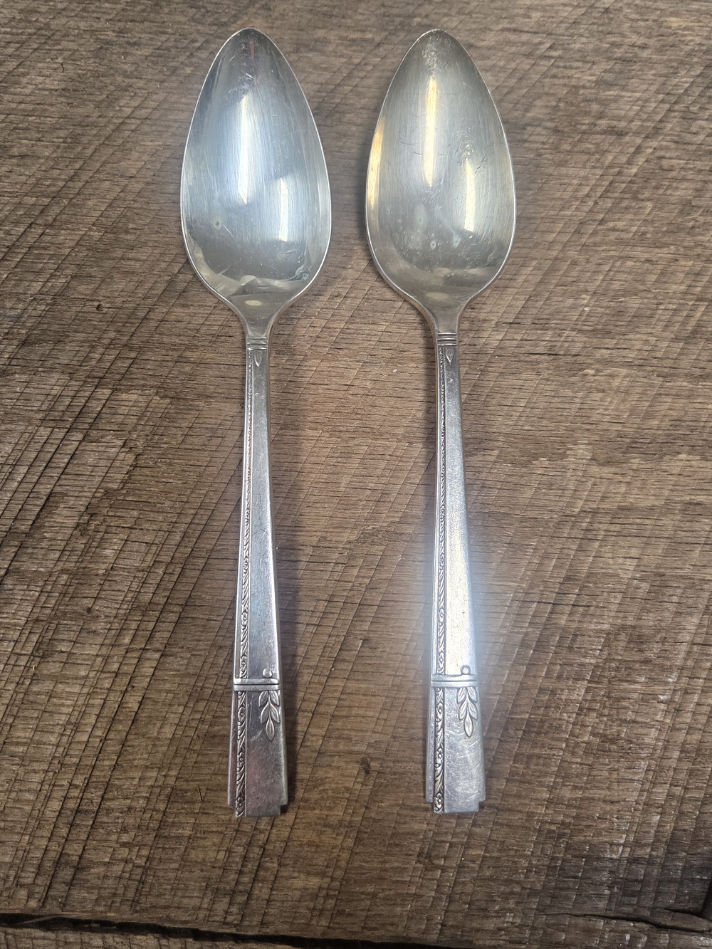 Vintage 1938 (2) Oneida Grenoble Silver-plated Table Spoons ~ Bin RR